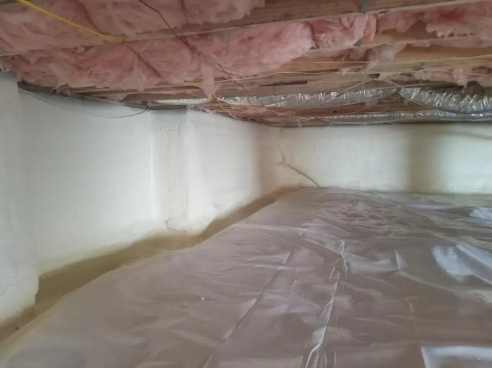 Crawl space encapsulation with closed-cell spray foam for Storm Damage Roof Repair in Charleston
